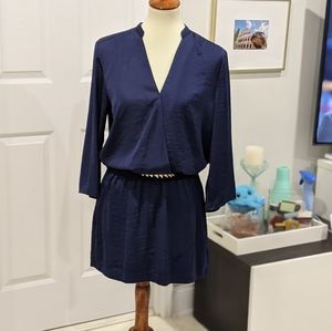 Silky blue dress (lined)